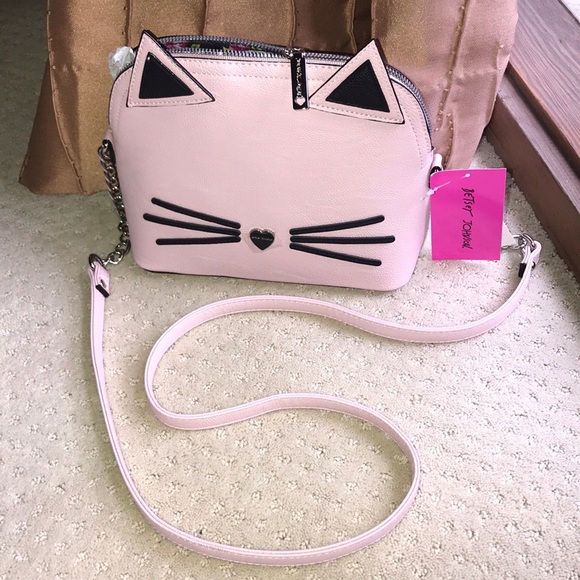 Betsey Johnson Handbags - New Betsey Johnson kitty pink cat crossbody bag